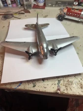 Vintage Pressed Steel Twin Engine Toy Airplane Marx  Wyandotte