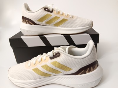 Adidas Cloudfoam Advantage 2.0 White Gold Ladies Sneakers SZ-6 JQ7396