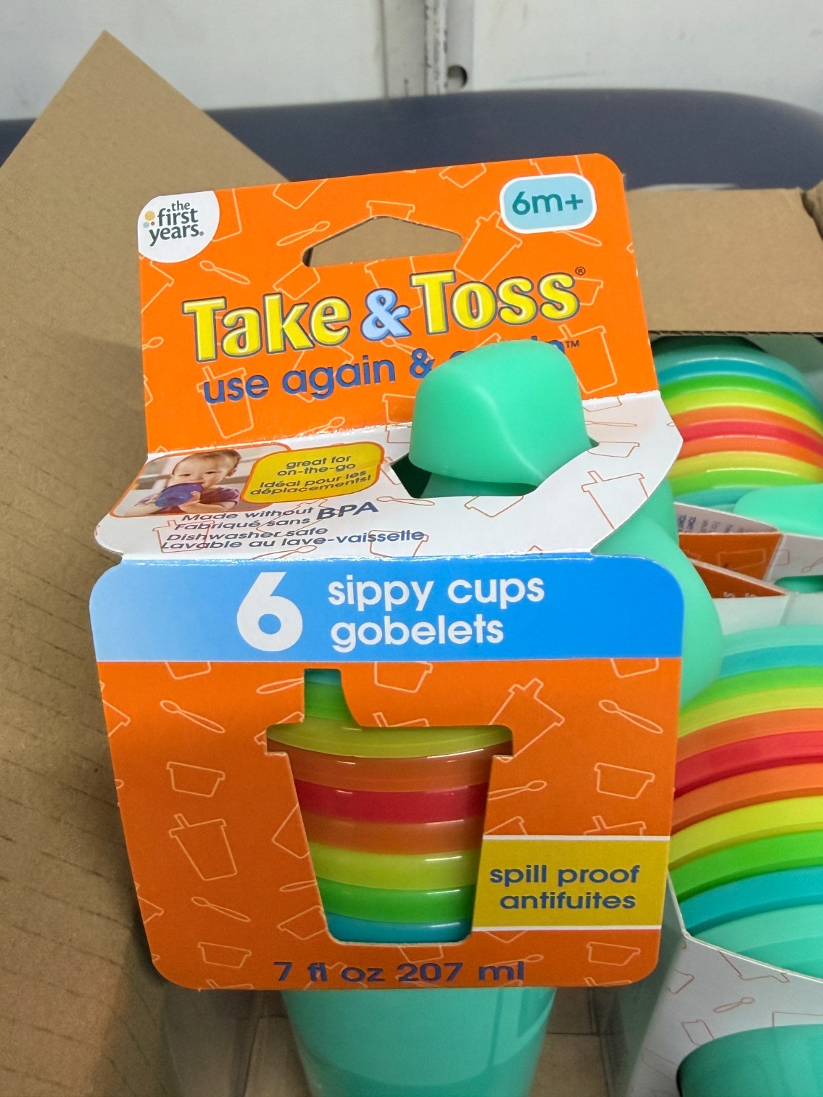 The First Years Take & Toss Sippy Cups 7 oz - Lot of 168 Cups (28 Packs of 6)