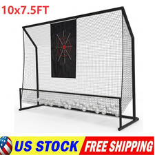 10x7.5ft Heavy Duty Golf Hitting Net with Target Cloth Driving Golf Training Net