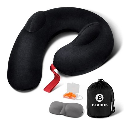 Patented Design Inflatable Travel Neck Pillow   Airplane Neck Pillow with