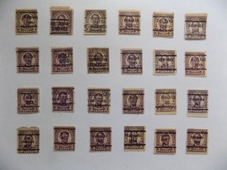 U S Coll'n of (24) used Diff't cities PRECANCEL DEFIN 4 30 A 3 C LINCOLN