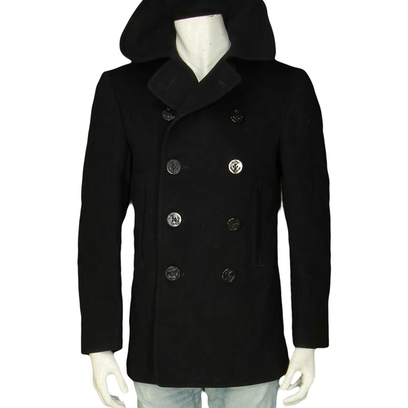 Vintage WWII USN Navy Military 10 Button Peacoat Pea Coat M