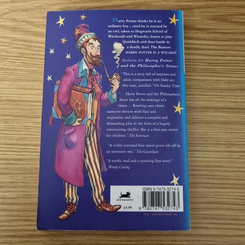 Harry Potter And The Philosophers Stone PB Young Wizard 1st/38th - Picture 2 of 9