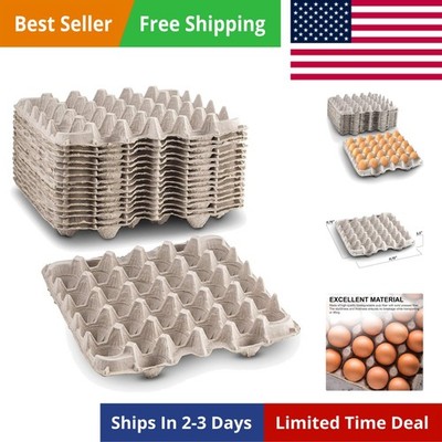 Biodegradable Pulp Fiber Egg Flats - 15 Pieces for Storing up to 30 Large or ...