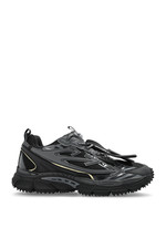 OFF-WHITE Be Right Back Black Mesh Leather Sneakers New  Authentic