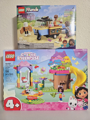 LEGO Gabby's Dollhouse 10787 Kitty Fairy Garden Party & 42606 Mobile Bakery Food