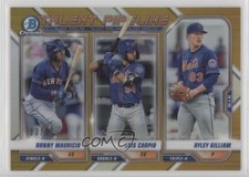 2021 Bowman Talent Pipeline Gold Refractor 3/50 Luis Carpio Ronny Mauricio nd3