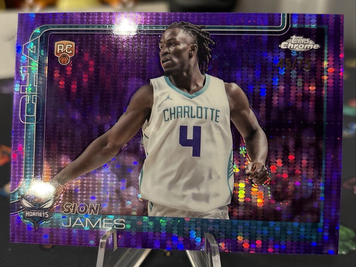 2025-26 Topps Chrome Basketball SION JAMES Pulsar Purple #d/75 RC