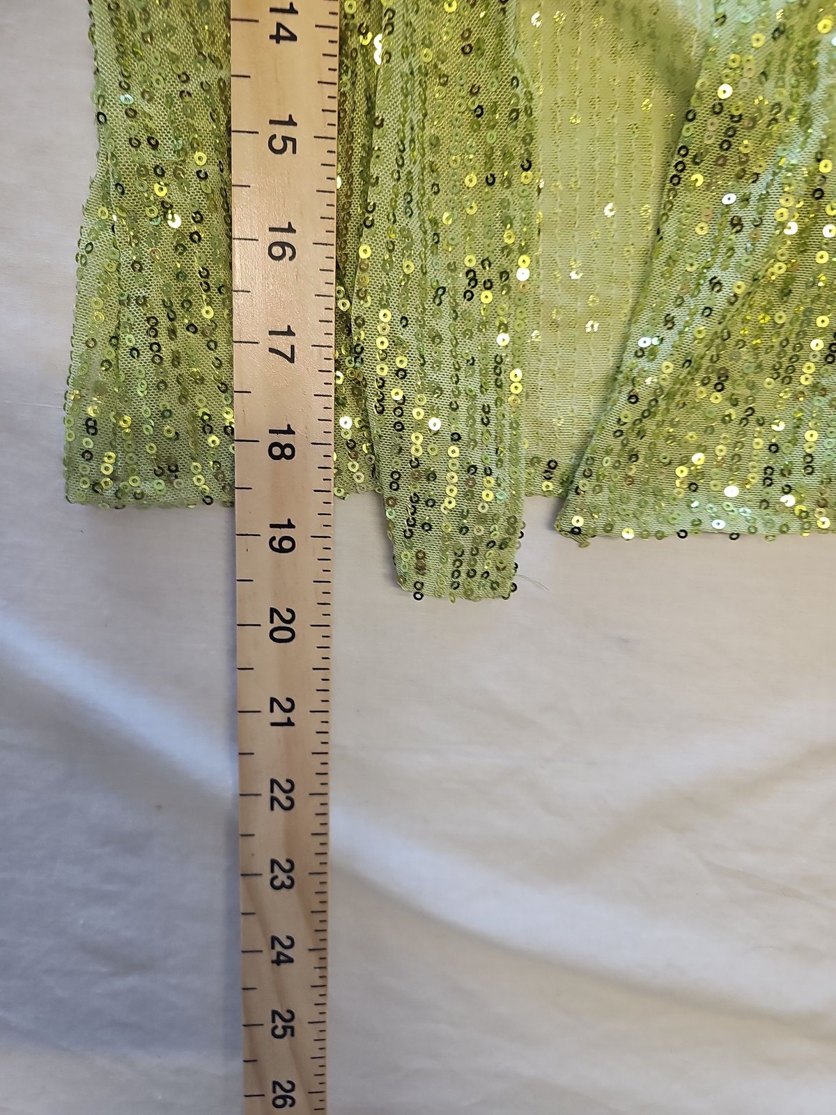 Motel Rocks Lime Green Sequin Long Sleeve Mesh Top Small Z895 image 6