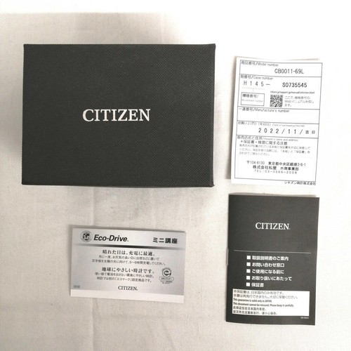 Citizen H145-S0735545 CB0011-69L Eco-Drive Date St. Acier Solaire Montre Hommes - Photo 7 sur 7