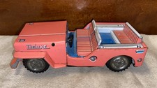 Vintage 1960's Tin Litho Toy Deluxe Friction Motor Jeep - Japan