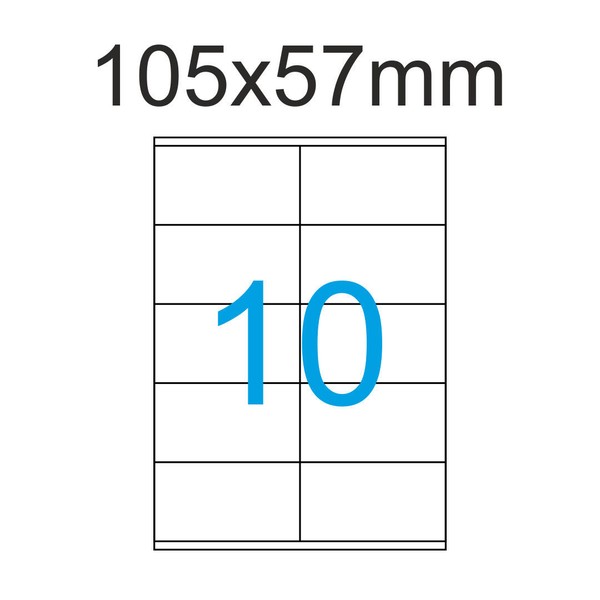 40 Blatt 105X57Mm Etiketten 400 Aufkleber 105X57 Luma A4 Vielzweck Etikett Weiss-image