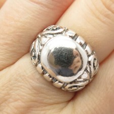 925 Sterling Silver Vintage Ornate Domed Ring Size 7 1/4