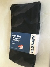 NWT Old Navy Women's High Rise Jersey Leggings Pants Cropped Camo Black gray
