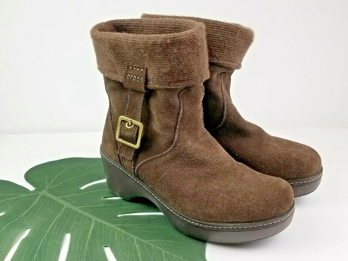 Crocs top suede boots