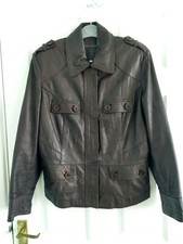 Ladies Brown Rocha John Rocha Leather Jacket Size 16