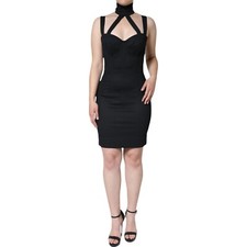DOLCE & GABBANA Dress Black Cut Out Sleeveless Bodycon Mini IT40/US6/S 4430usd