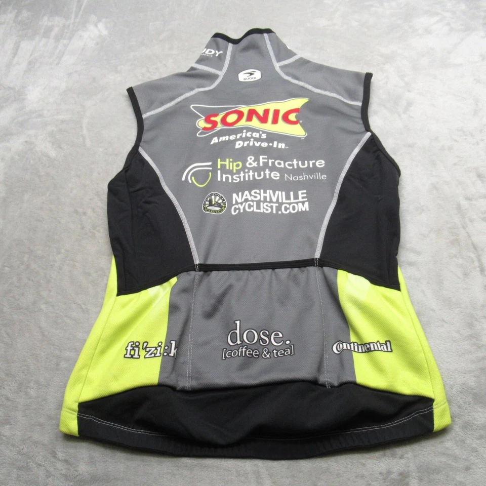 Sugoi Cycling Vest Unisex Medium Yellow Sonic America's Drive-In Sleeveless - Image 2 of 4