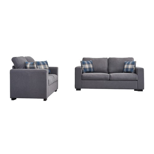 Luxury 2, 3 Seater Linen Fabric Couch Sofa Armchair with 2 Pillows Living Room - Picture 83 of 86