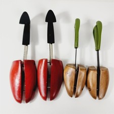 2 Pairs of Wood Vintage Shoe Tree Keepers Form Stretchers Rochester Palm Tree