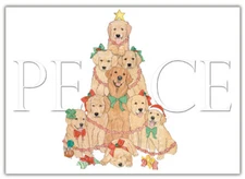 Golden Retriever Christmas Cards Set of 10 cards & 10 envelopes