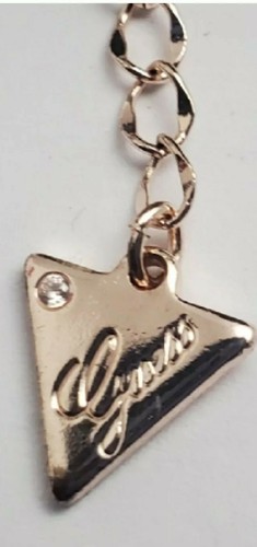 Collana e orecchini vintage anni 90 designer GUESS charm tono oro rosa chiave cuore nuovi con scatola - Foto 9 di 11