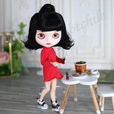 Takara 12" Neo Blythe Nude doll Matte Face Short Hair Playful Doll dudu lips