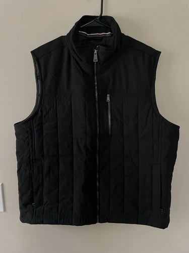 Full Zip Quilted Heavyweight Vest Black 