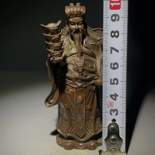 Blessing Bronze god of wealthy buddha Collection netsuke statue blessing figure - Picture 4 of 5