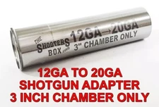 12GA to 20GA Shotgun Adapter 3" CHAMBER ONLY - Stainless Steel - Free Shipping!