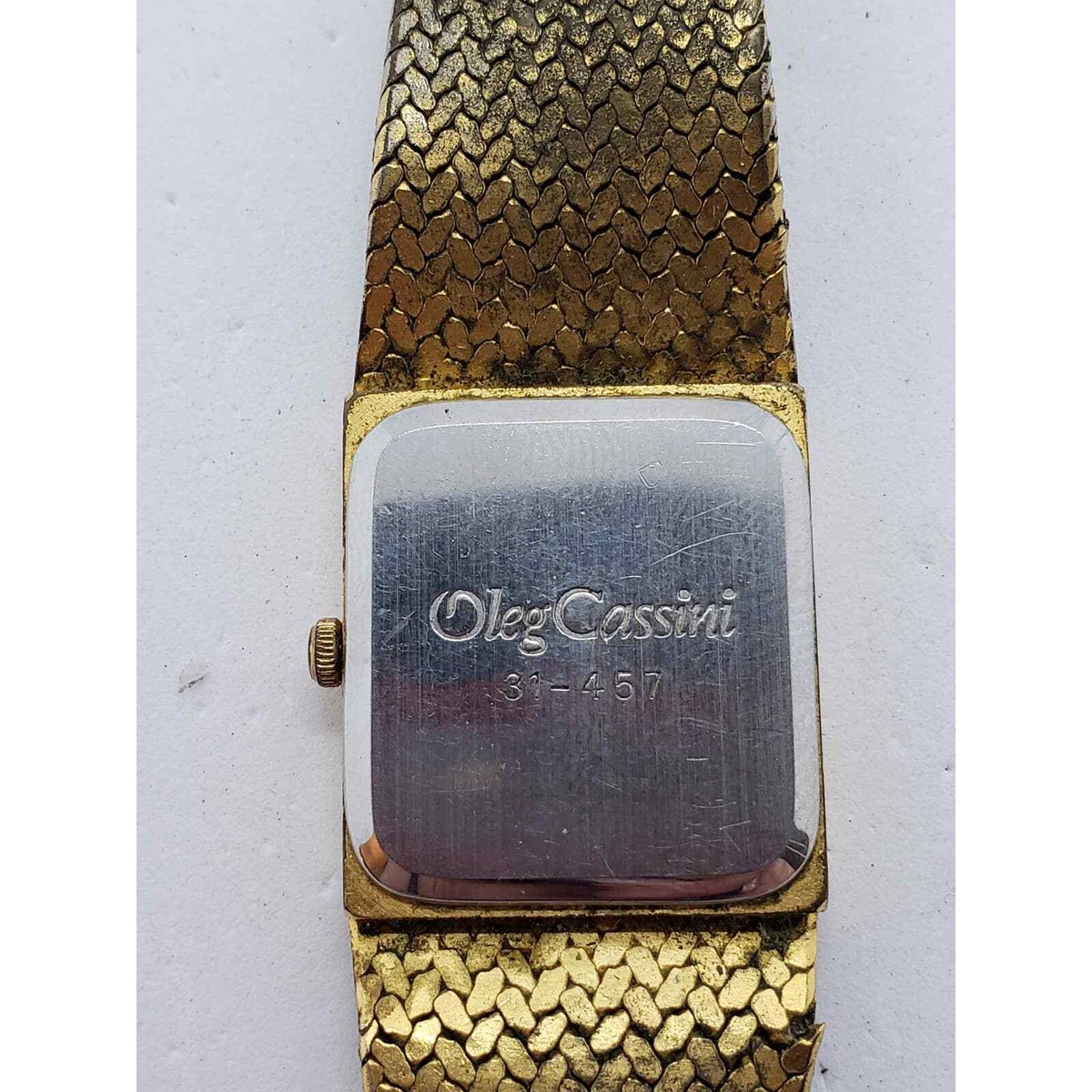 Vintage Oleg Cassini Blue Logo Fabric  and Leather belt Iconic OC Gold Buckle Vintage Oleg Cassini Men main image 4