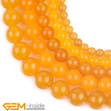 Yellow Agate Natural Gemstone Round Loose Beads For Jewelry Making 15" 6/8/10mm