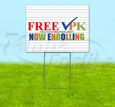 FREE VPK 18x24 Yard Sign Corrugated Plastic Bandit Lawn Business USA CHILDREN