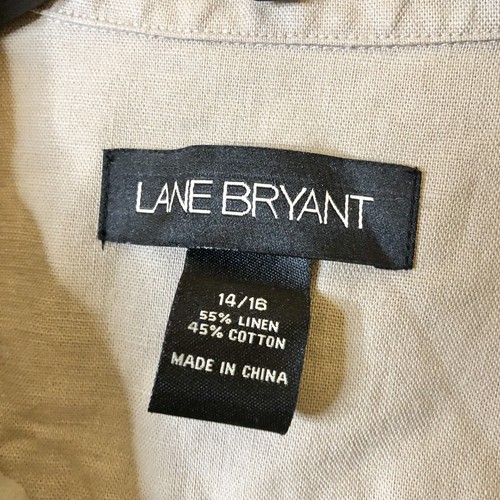 Lane Bryant Ecru Linen Blend Utility Jacket Tan 14/16 - Picture 3 of 6