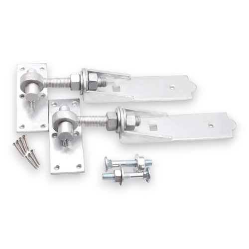Adjustable Hook and Band Hinges Pair 8” Iron Galvanised Wooden Gate Shed Door - Picture 13 of 13