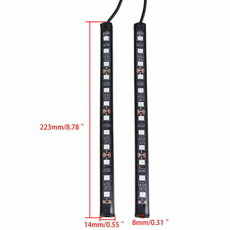 Luces de ambiente interior para reposapiés de coche 12V 12LED decoración de piso Foto 3 de 4