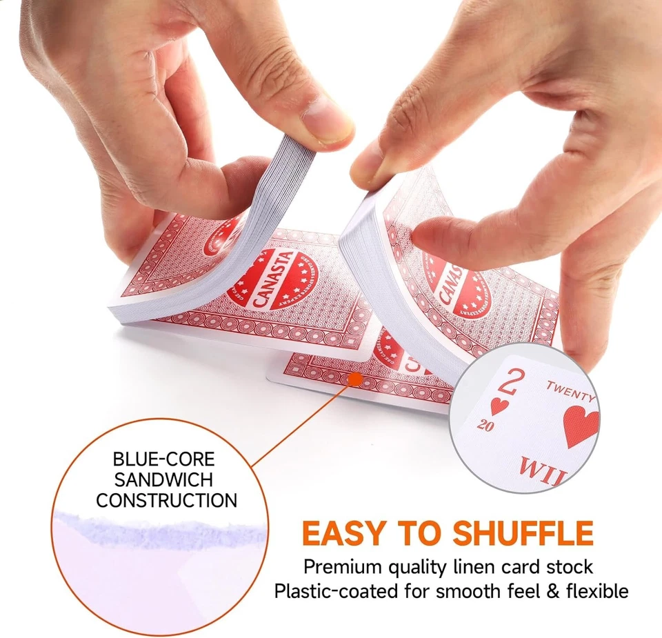 Juego Canasta con 6 Cartas Canasta con Valores de Punto, Almohadillas de Puntuación y Bandeja Giratoria Foto 3 de 4