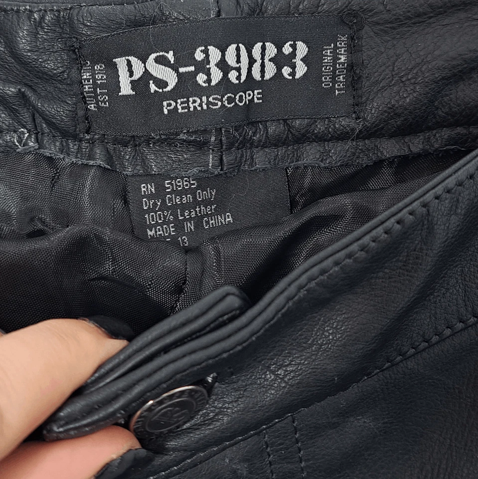 Pantalones de cuero Periscope PS3983 vintage años 90 talla 13 Foto 4 de 4