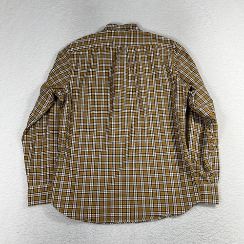 J Crew Button Down Shirt Mens M Secret Wash Plaid Slim Orange Cotton Stretch EUC - Picture 7 of 9