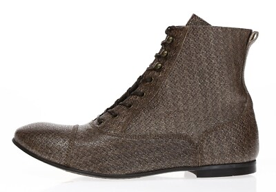 AGL Women's Brown Sparkling Leather Light Urban Lace Boots Size 38.5