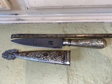 BELLVER TANDIL GAUCHO BOOT DAGGER KNIFE ARGENTINA VINTAGE COWBOY ALPACA SILVER