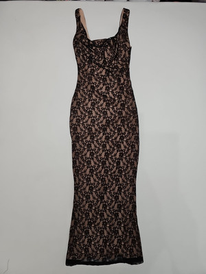 Princess Polly Lace Sheath Black Nude Dress Size 2