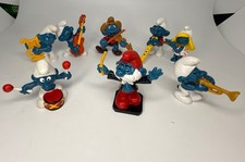 Vintage Lot Of 8 Musically Inclined Smurfs