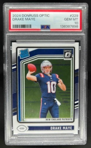 2024 Donruss Optic Drake Maye Rated Rookie #229 Patriots PSA 10