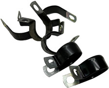 (Qt:21) Parker CL-19 Loop Hose Clamp Vinyl/rubber Dip, 3/4"w/ 3/8” hole, 1.125”