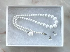 Vintage White Milk Glass 15″ Bead Necklace with Matching Post Earrings