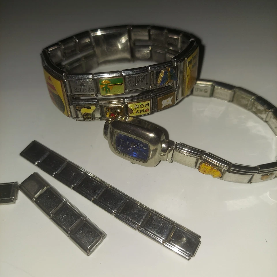 Dijes Pulsera Dijes D-Linq B’linQ Acero Inoxidable Varios Dijes/Se Vende Como Lote Foto 3 de 4