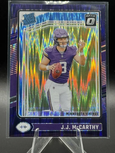 2024 Panini Donruss Optic JJ McCarthy Rated Rookie Purple Shock #235 (RC)