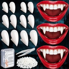 Vampire Teeth Fangs, 6 Pairs Realistic Halloween Vampire Fangs Accessories